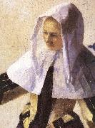 VERMEER VAN DELFT, Jan Young Woman with a Water Jug (detail) r oil on canvas